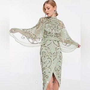 ASOS DESIGN Pearl embellished midi dress